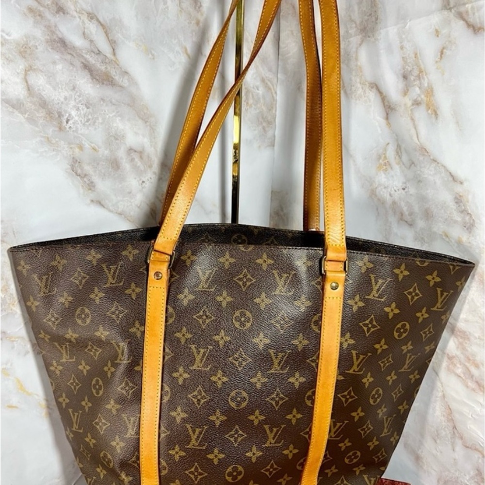 Louis Vuitton Brown and Tan Monogram Tote